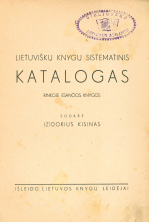 Lietuviškų knygų sistematinis katalogas (1938)