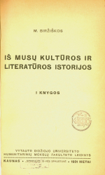 Prof. Mykolo Biržiškos bibliografija (1931)