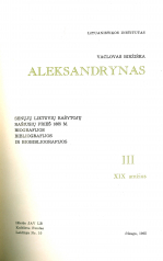 Aleksandrynas. T. 3 : XIX amžius (1965)