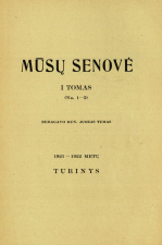 Mūsų senovė (1921-1922)