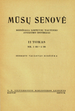 Mūsų senovė (1937-1939)