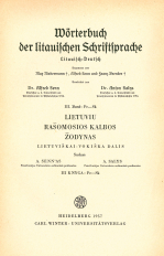 Worterbuch der litauischen Schriftsprache. Bd. 3 (1957)