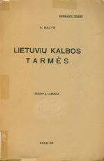 Lietuvių kalbos tarmės (1935)