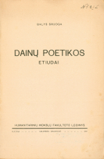 Dainų poetikos etiudai (1927)