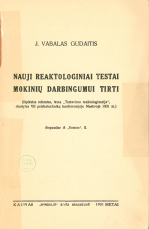 Nauji reaktologiniai testai... (1931)