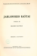 Jablonskio raštai. T. 4 (1935)