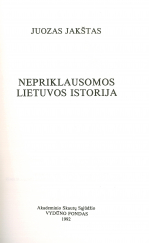 Nepriklausomos Lietuvos istorija (1992)