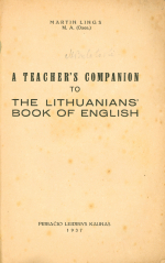 A teatcher's companion to the Lithuanians' book of English (1937)