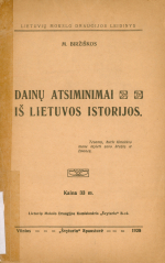 Dainų atsiminimai iš Lietuvos istorijos (1920)