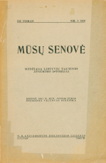 Lietuvių kalba ir jos gaivinimas prieš „Aušrą“ (1940)