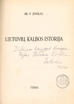 Lietuvių kalbos istorija (1952)