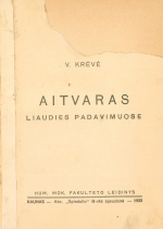 Aitvaras liaudies padavimuose (1933)