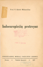 Indoeuropiečių protėvynė (1927)