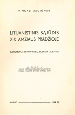 Lituanistinis sąjūdis XIX amžiaus pradžioje (1939)