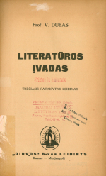 Literatūros įvadas... (1931)