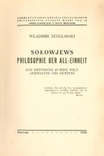 Sołowjews Philosophie der All-Einheit... (1932)