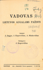 Vadovas Lietuvos augalams pažinti (1934)