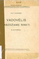 Vadovėlis vabzdžiams rinkti (1924)