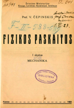 Fizikos paskaitos. I skyrius : Mechanika (1923)