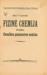 Fizinė chemija. D. 2 : Chemiškos pusiausviros mokslas (1930)