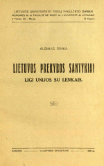 Lietuvos prekybos santykiai ligi unijos su lenkais (1925)