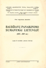 Baudžiavų panaikinimo sumanymai Lietuvoje... (1929)