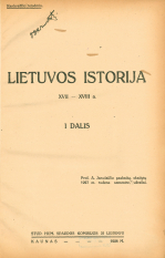 Lietuvos istorija XVII-XVIII a. D. 1 (1928)