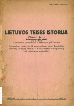 Lietuvos teisės istorija. D. 1, Kn. 2 (1933)