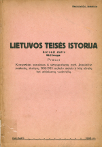 Lietuvos teisės istorija. D. 2, Kn. 3 (1933)