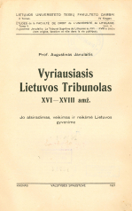 Vyriausiasis Lietuvos tribunolas... (1927)