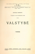 Valstybė ir jos konstitucinė teisė. D. 1. T. 1 (1934)