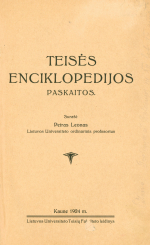 Teisės enciklopedijos paskaitos (1924)