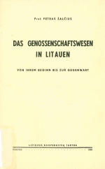 Das Genossenschaftswesen in Litauen... (1938)