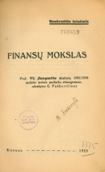 Finansų mokslas (1933)