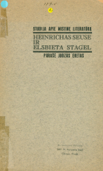 Heinrichas Seuse ir Elsbieta Stagel (1929)