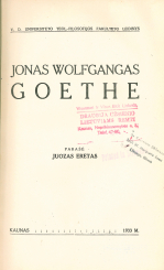 Jonas Wolfgangas Goethe (1933)