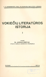 Vokiečių literatūros istorija (1931)