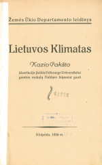 Lietuvos klimatas (1926)