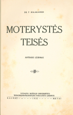 Moterystės teisės (1932)