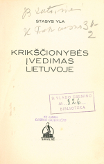 Krikščionybės įvedimas Lietuvoje (1938)