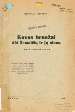 Kovos bruožai dėl Žemaičių ir jų sienų (1935)